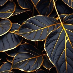 Black golden leafs