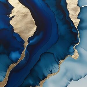 Blue golden ink