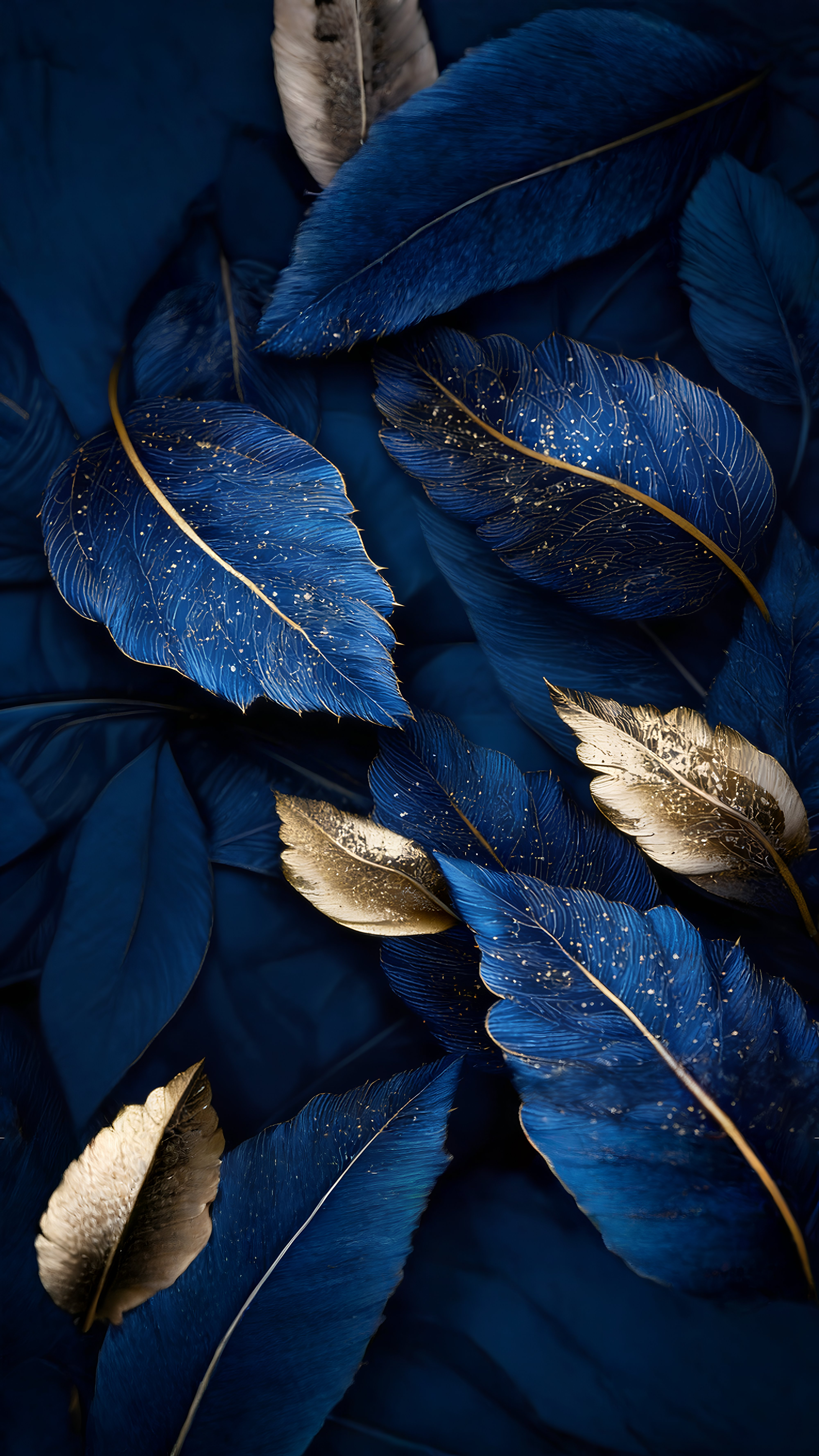 Blue golden leafs