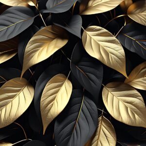 Golden black leafs